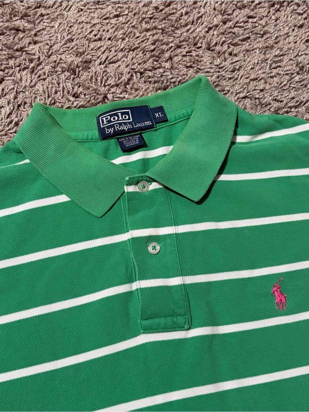 Polo Ralph Lauren Green Striped polo Shirt XL